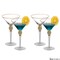 Premium Clear Stem Crystal Martini Glasses with Rim and Diamond-like Rhinestones, Elegant 10oz Glassware Set for Cosmopolitan, Vodka, Gin and Other Cocktails, Fancy Manhattan Drinkware